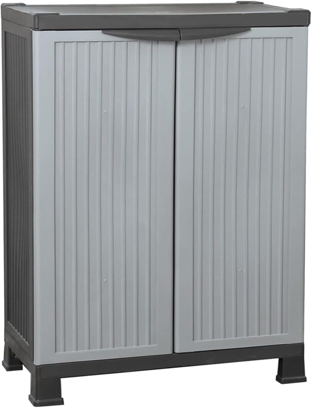 Tidyard Gartenschrank mit 2 Türen und 2 Fachböden Geräteschuppen Kunststoffschrank Spindschrank Schr