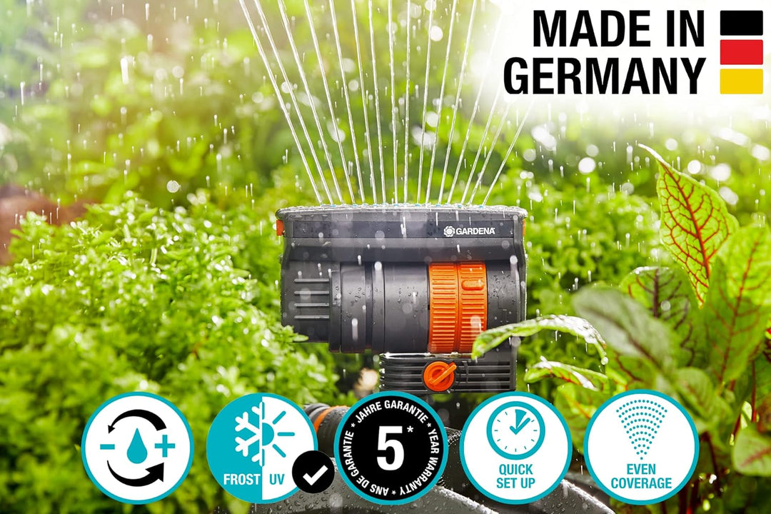 Gardena 6984BZMX ZoomMaxx Sprinkler, auf Schlitten mit Timer 2400 m². FT Mit Schlitten und Timer, 24