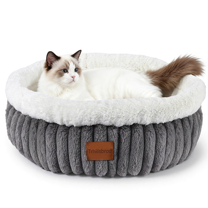 Katzenbett Katzen Bettchen Katzenkorb 60x60x18cm katzenschlafplatz mit Zweiseitig Innenkissen Abnehm