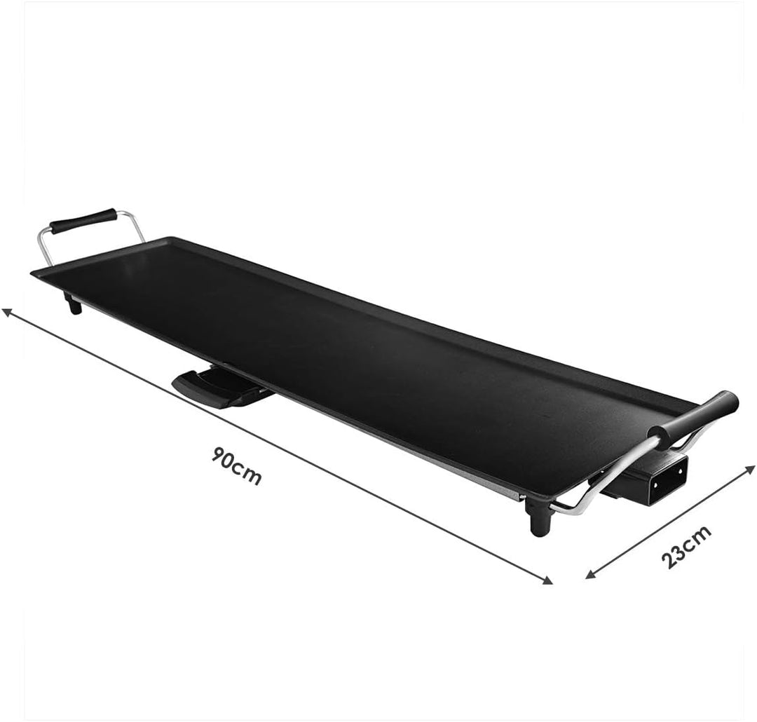 FANTASK Teppanyaki Grill 90x23cm, Elektrische Grillplatte 1800W, Elektrogrill mit Antihaftbeschichtu
