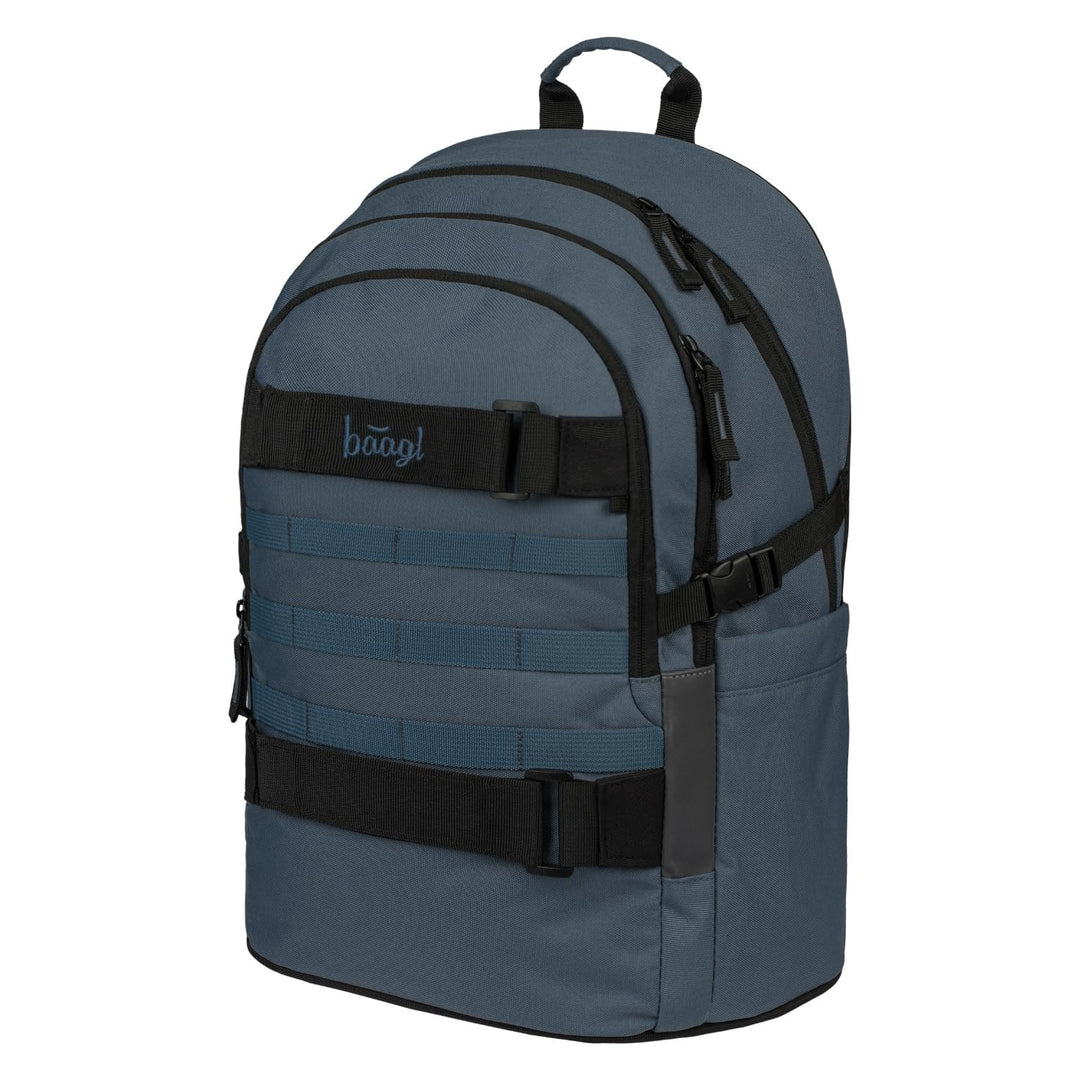 Baagl Schulrucksack für Jungen Mädchen Teenager - Skateboard Rucksack - Kinderrucksack mit Laptopfac