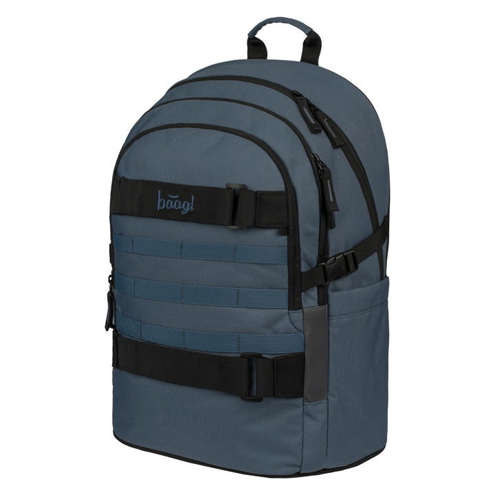 Baagl Schulrucksack für Jungen Mädchen Teenager - Skateboard Rucksack - Kinderrucksack mit Laptopfac