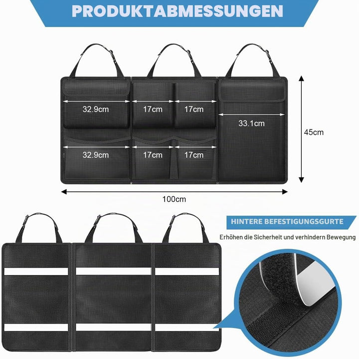 CGEAMDY Multifunktionale Auto Organizer Rücksitz, Kofferraum Organizer Auto, Oxford Tuch Auto Koffer