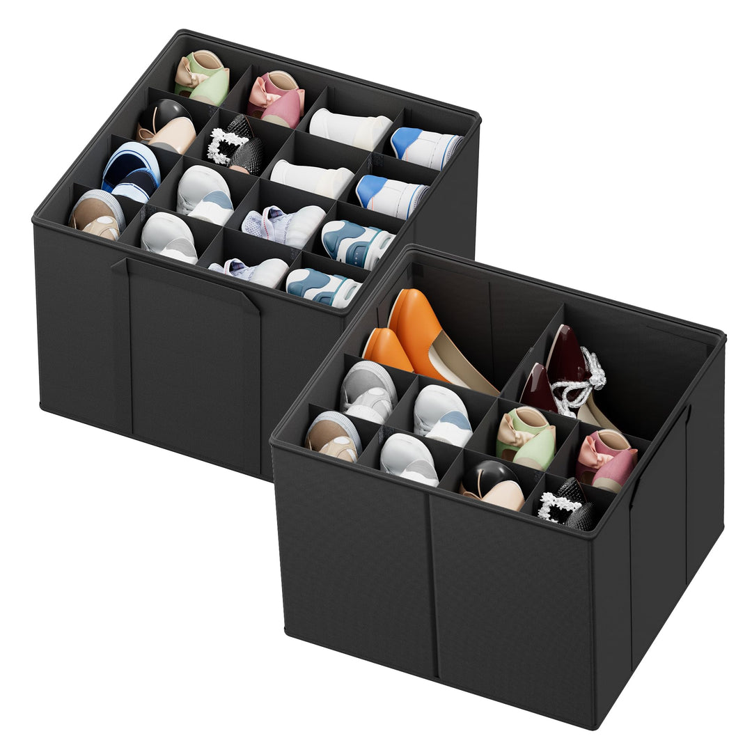 SpaceAid Schuh-Organizer für Schrank, 2 Stück, faltbare Schuhaufbewahrungsbehälter, Körbe, Boxen mit