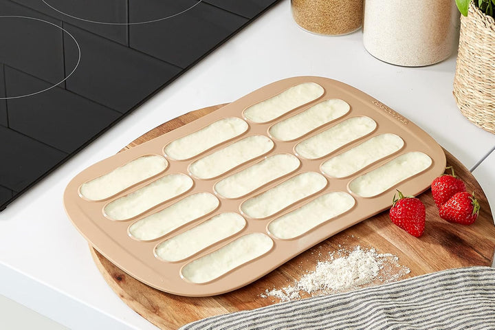 Tescoma Backform für Löffelbiskuits, Éclair Form, aus hitzebeständigem Silikon, Löffelbiskuits