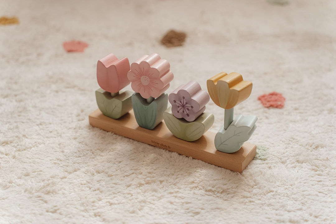 Little Dutch 7330 FSC Holz Stapelspiel Steckspiel Blumen - Fairy Garden