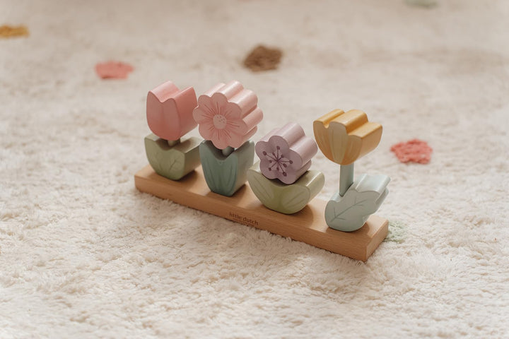 Little Dutch 7330 FSC Holz Stapelspiel Steckspiel Blumen - Fairy Garden