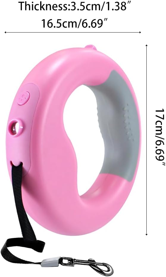 Rollleine mit LED Licht und Kotbeutelspender, Automatische Ausziehbare Hundeleine für Gassi, Einhand