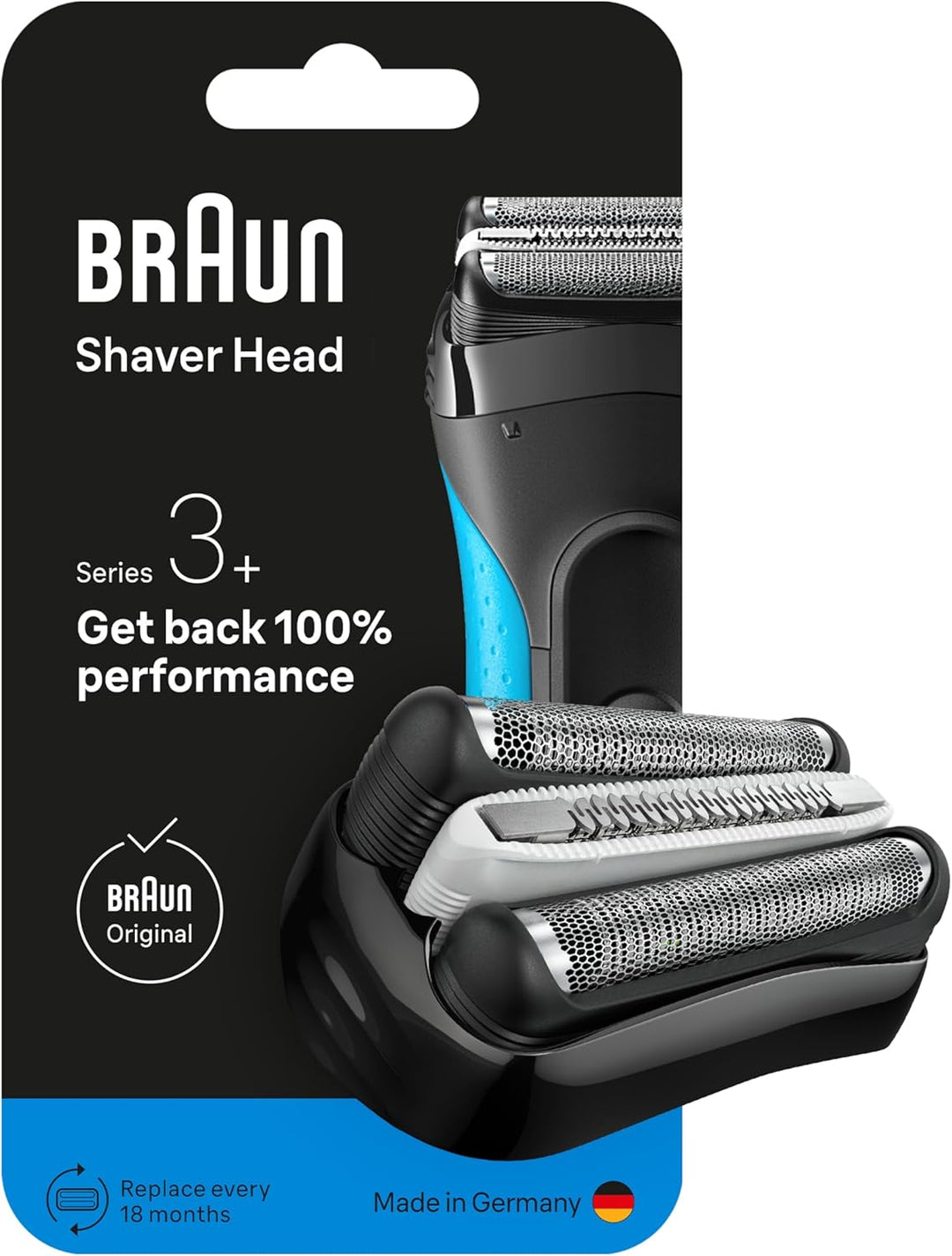 Braun Series 3+ Elektrorasierer Scherkopf 32B – ORIGINAL Ersatzscherteil & Rasierer Zubehör – Made i