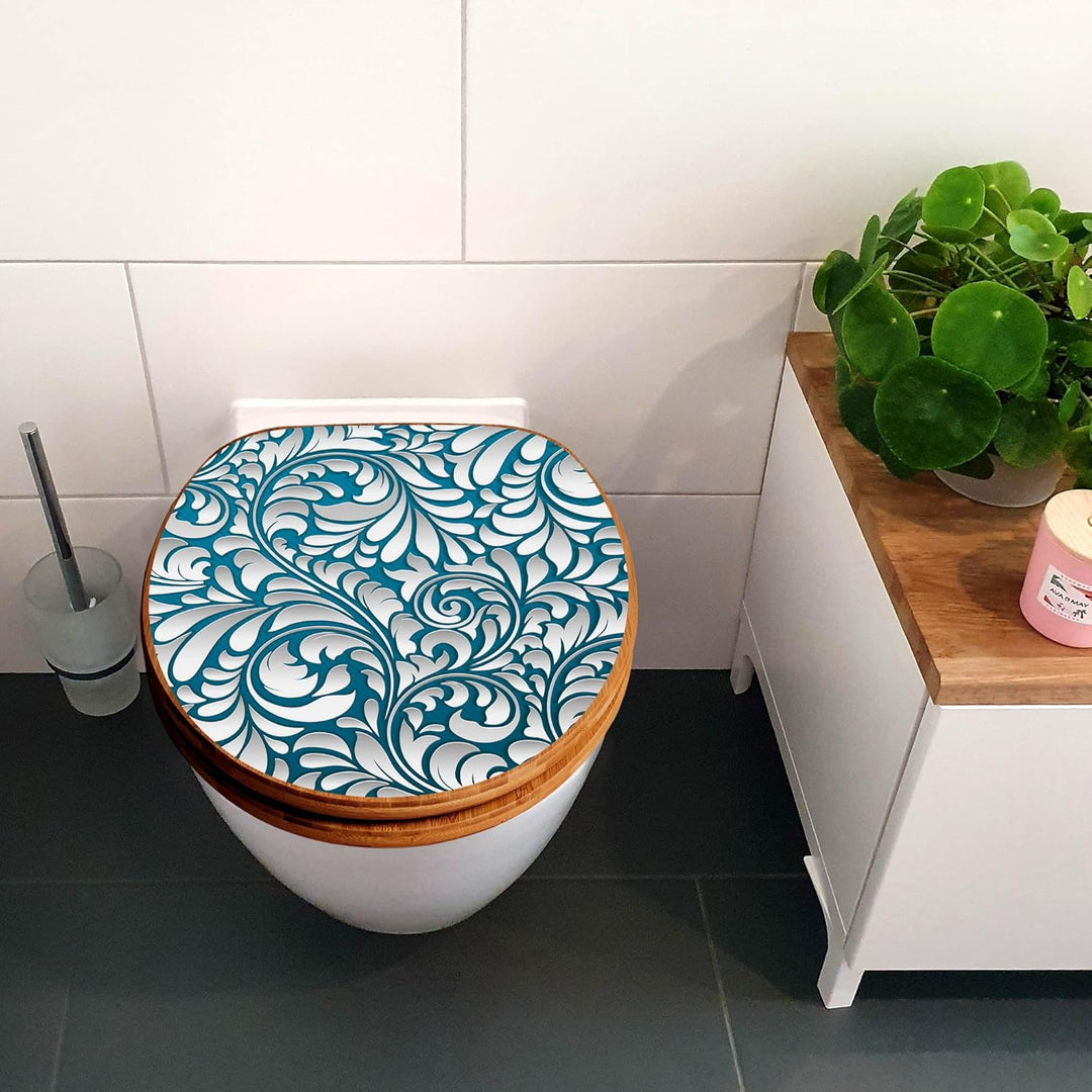 banjado Design WC Sitz Bambus Absenkautomatik 45,8x37,5cm - Toilettendeckel mit Absenkautomatik Holz