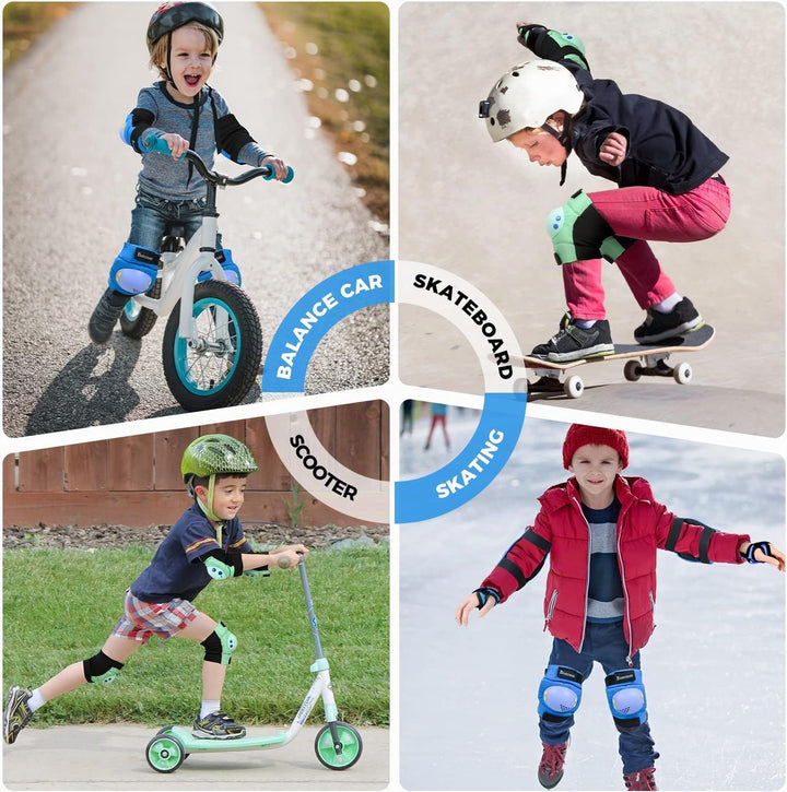 BOSONER Knieschoner Kinder Schoner Inliner Protektoren 6er Set Schützer Inliner Inline Skates Knie U