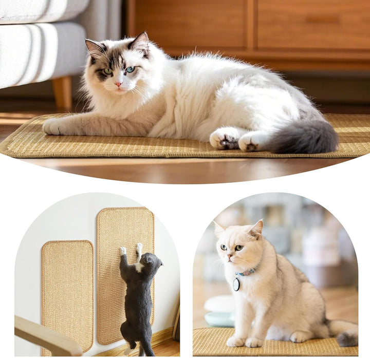 3 stück Kratzmatte Katze, Sisal Kratzteppich Kratzbretter für Katzen(60X30cm+50X25cm+40X20cm), Kratz