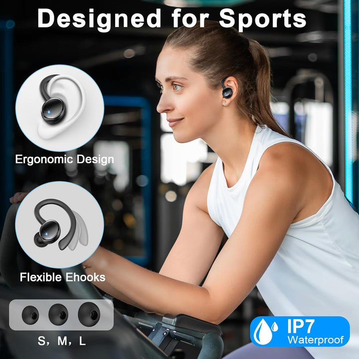 Bluetooth Kopfhörer Sport, Kopfhörer Kabellos Bluetooth 5.4 mit ENC Noise Cancelling und 4 HD Mics,
