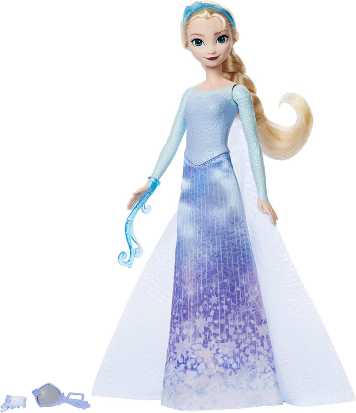 Mattel Disney Die Eiskönigin Elsa Modepuppen-Set, Spin & Reveal mit 11 Überraschungen, darunter 5 Ac