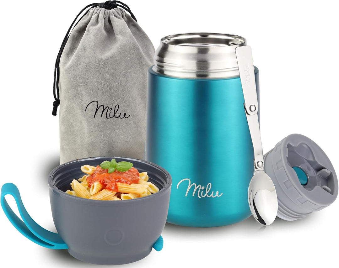 Milu® Thermobehälter 450, 650ml | Edelstahl Warmhaltebehälter | Essensbehälter | Speisegefäss Babyna