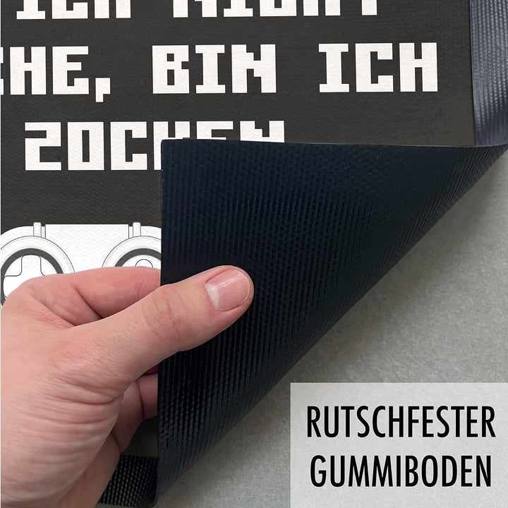 Trendation - Gamer Zocker Fussmatte Geschenk Freund Geschenkidee Wenn Ich Nicht Aufmache Bin Ich Am
