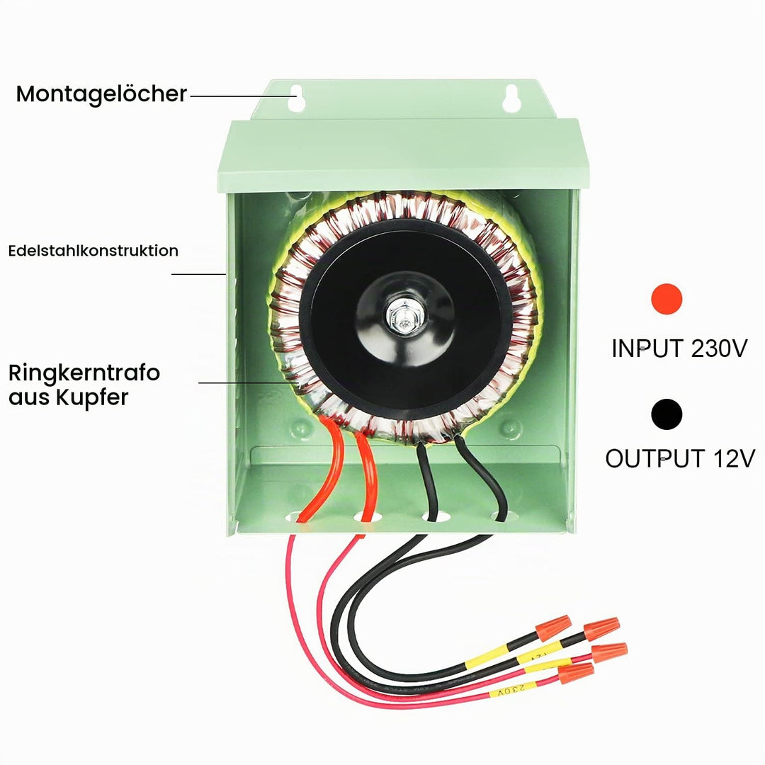 COOLWEST LED Trafo 12V 105W, LED Transformator 230V Auf 12V AC für Niederspannung Poolbeleuchtung, S