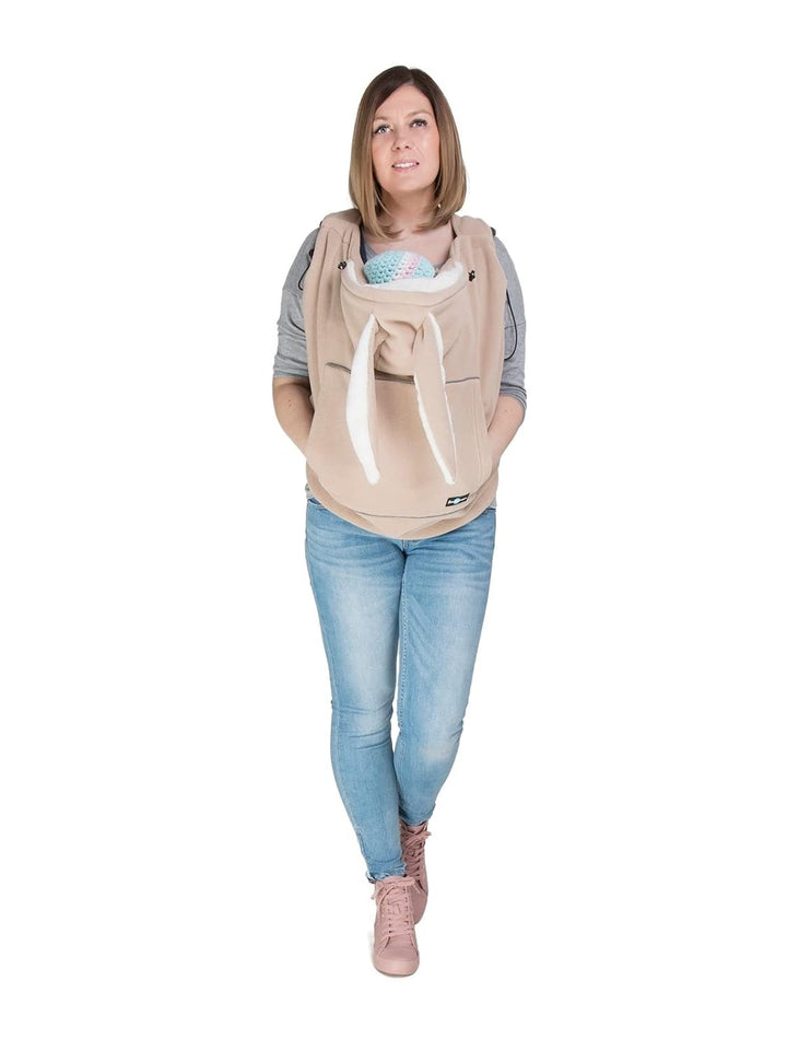 Fleece BABY Tragecover Tragebadeckung BUNNY CAPPUCCINO Beige, Beige