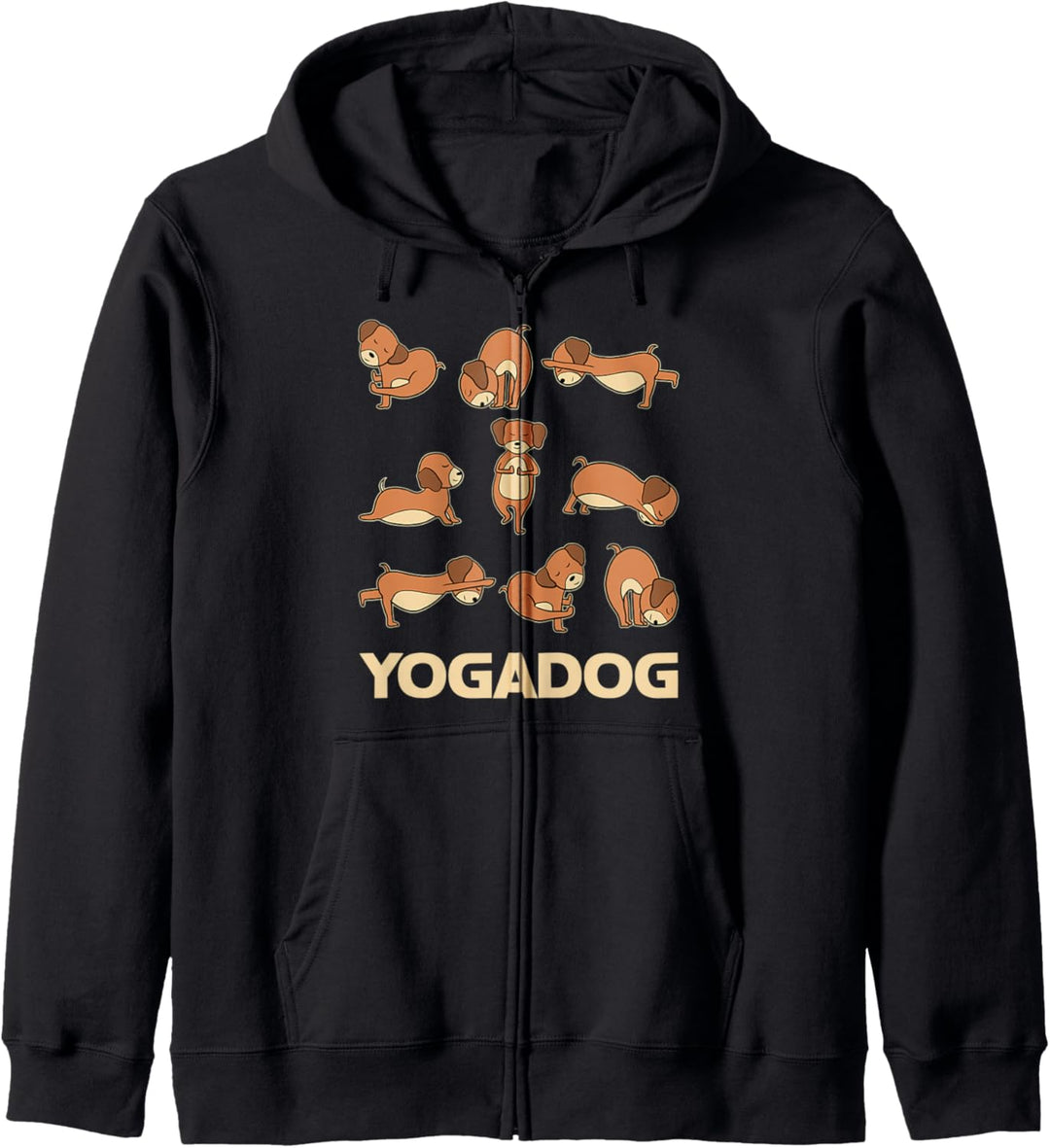 YOGAHUND HUNDE POSE HUNDEMOTIV MEDITATION ACRO HATHA YOGA Kapuzenjacke