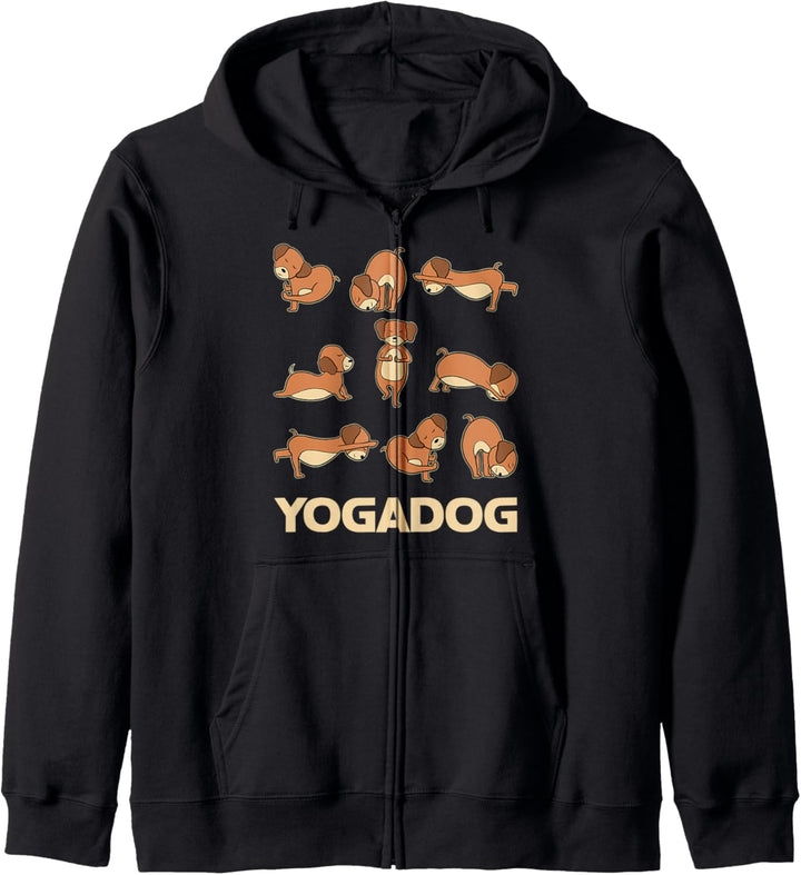 YOGAHUND HUNDE POSE HUNDEMOTIV MEDITATION ACRO HATHA YOGA Kapuzenjacke