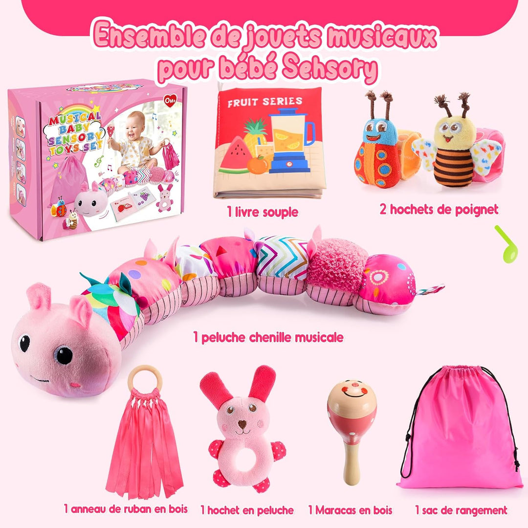 Toyzey Musical Raupe Baby Geschenk 0-6 Monate Mädchen BabySpielzeug 3 6 12 Monate Spielzeug ab 0 3 6
