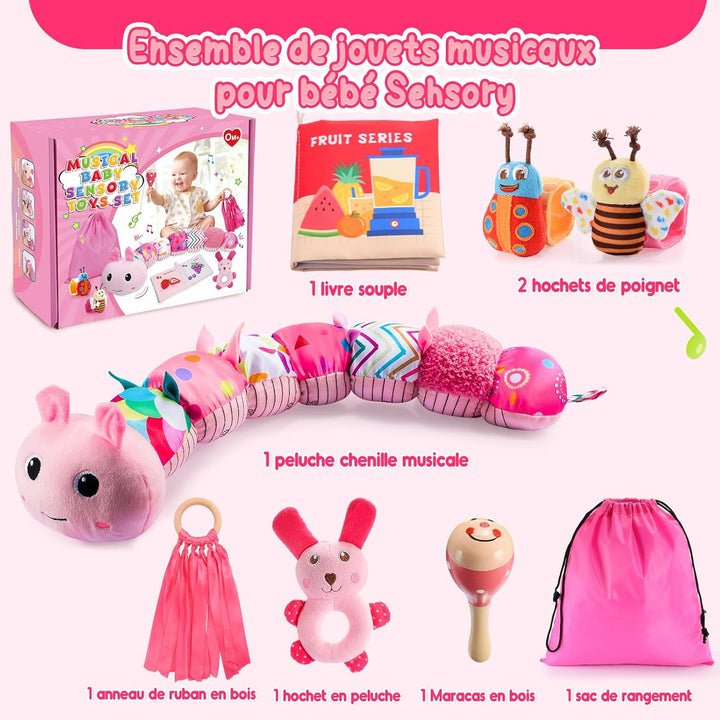 Toyzey Musical Raupe Baby Geschenk 0-6 Monate Mädchen BabySpielzeug 3 6 12 Monate Spielzeug ab 0 3 6