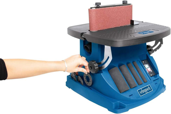 Scheppach oszillierender Spindelschleifer OSM600 (Spindelschleifmaschine mit 450 Watt, neigbar bis 4