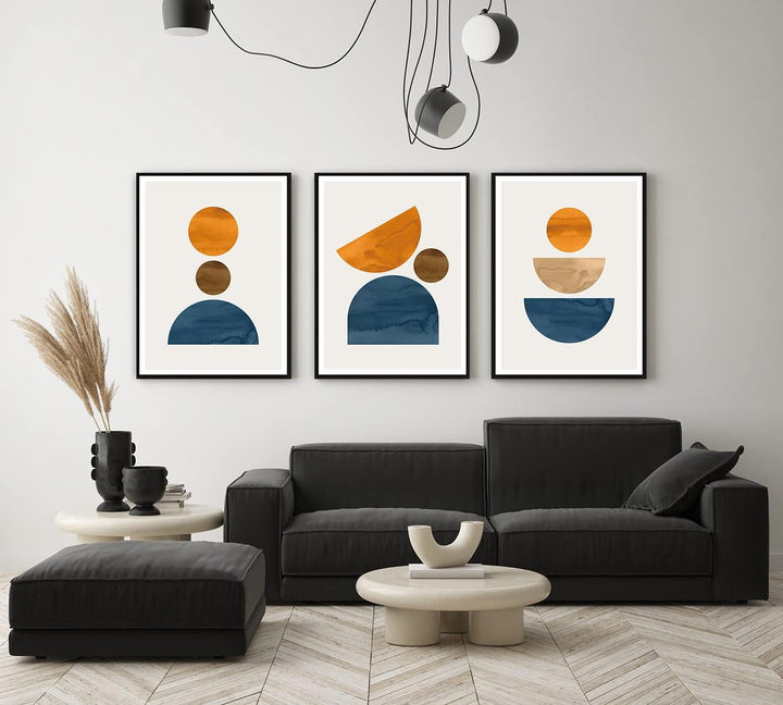 JNAOZI Leinwandbild Abstract Line Geometry Poster,Geometrisch Zeichnung Wandkunst,Modern Wanddeko Bi