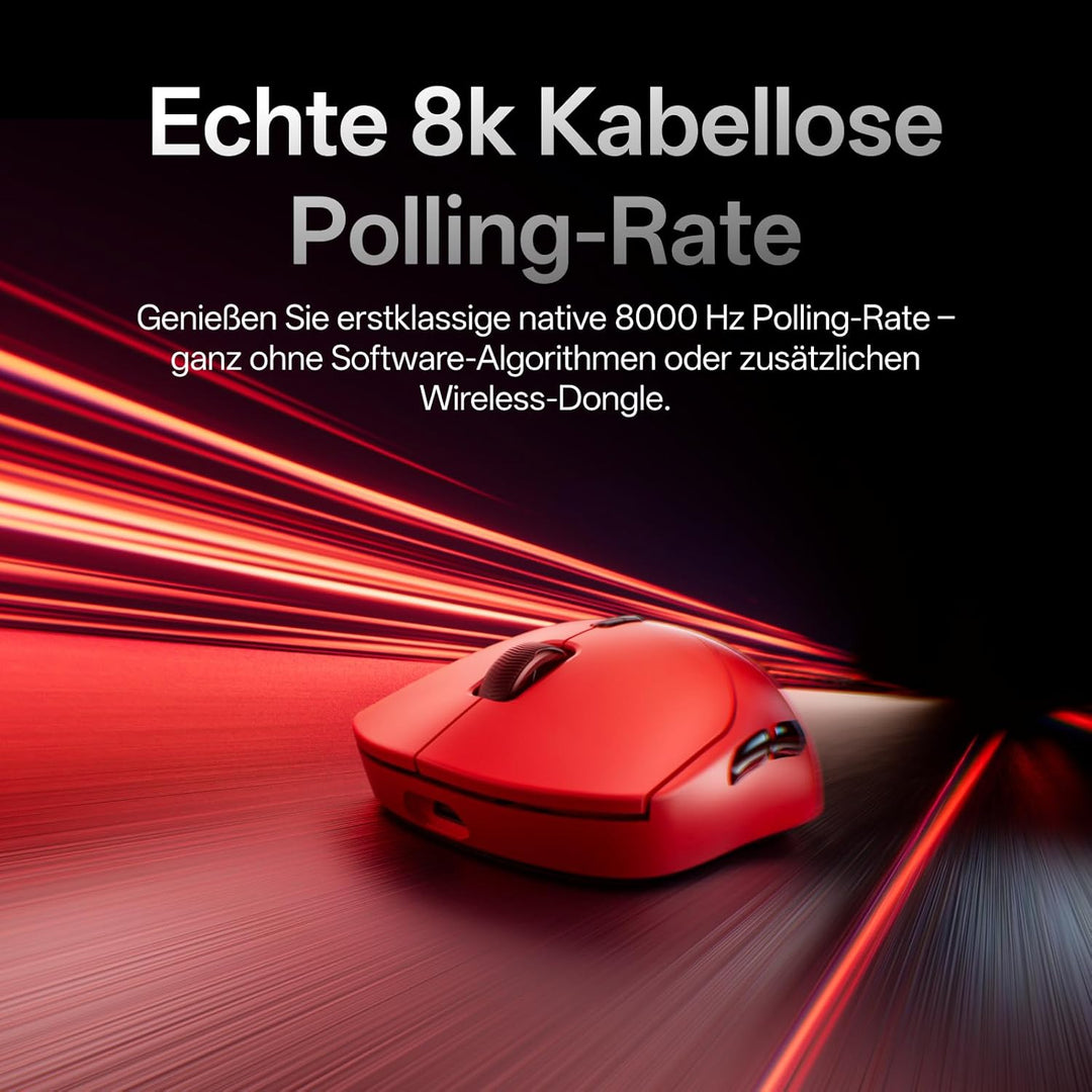 Rapoo VT2 Kabellose Gaming-Maus, 26K DPI Sensor, echte 8000Hz Abfragerate, 53g Ultraleicht, 750 Std.