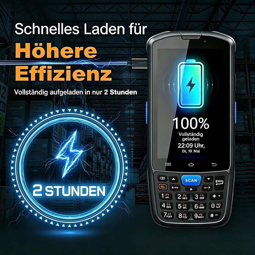 Farset F7-WiFi Android 14 Barcode-Scanner-PDA, 1D/2D/QR-Scan-Engine mit Zebra-Lizenz, SE6100, 5000 m