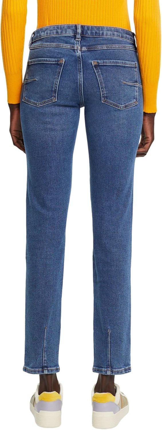 ESPRIT Schmale Stretch-Jeans mit mittelhohem Bund 26W / 34L Blue Medium Washed, 26W / 34L Blue Mediu