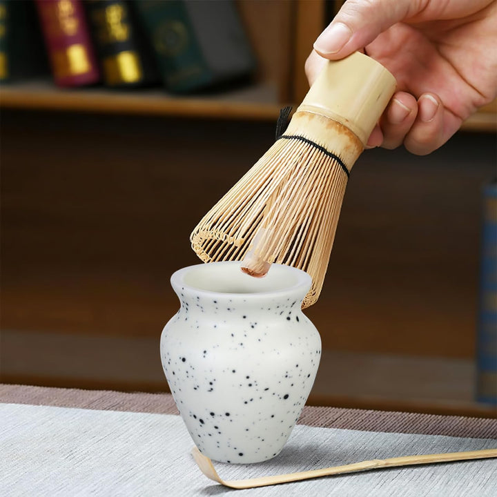 Luxshiny Japanisches Matcha-Set Mit Keramik Matcha-Schale Und Schneebesenhalter Traditionelles Teeze