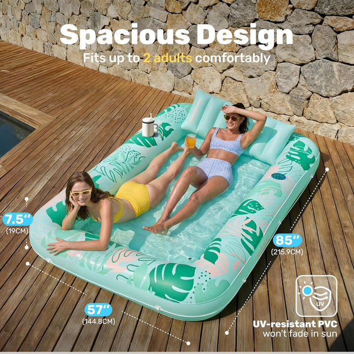 SLOOSH Aufblasbare Tanning Pool, 70" x 46"/ 85" x 57" Grosse aufblasbarer Luftmatratze für Erwachsen
