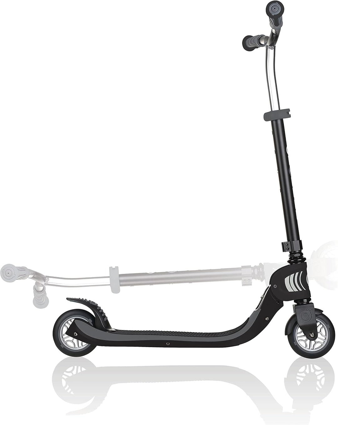 GLOBBER Flow Foldable 125 – Tretroller, 125 mm, ABEC 5, höhenverstellbar, Klappmechanismus schwarz-g