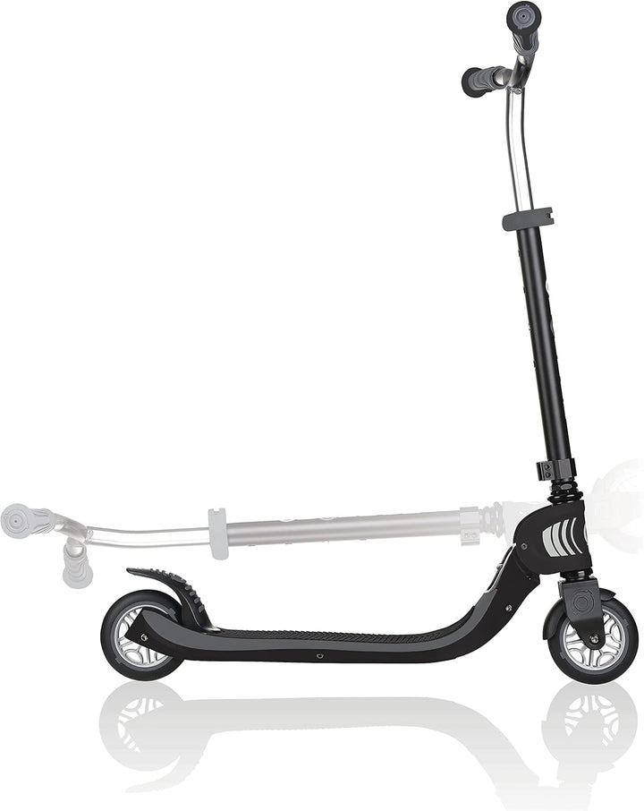 GLOBBER Flow Foldable 125 – Tretroller, 125 mm, ABEC 5, höhenverstellbar, Klappmechanismus schwarz-g
