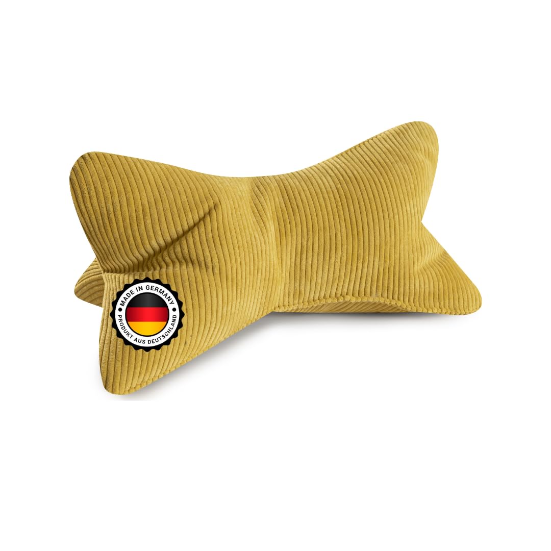Leseknochen Selma Cord Look ergonomische Form für Nacken- oder Lendenstütze Flexible Stütze für Büch