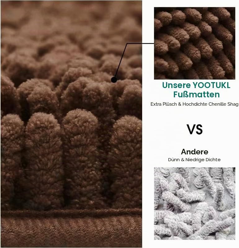 Saugfähige Chenille Fussmatte für den, rutschfeste Badematte, schlammiger Hund, waschbare Matte, sch