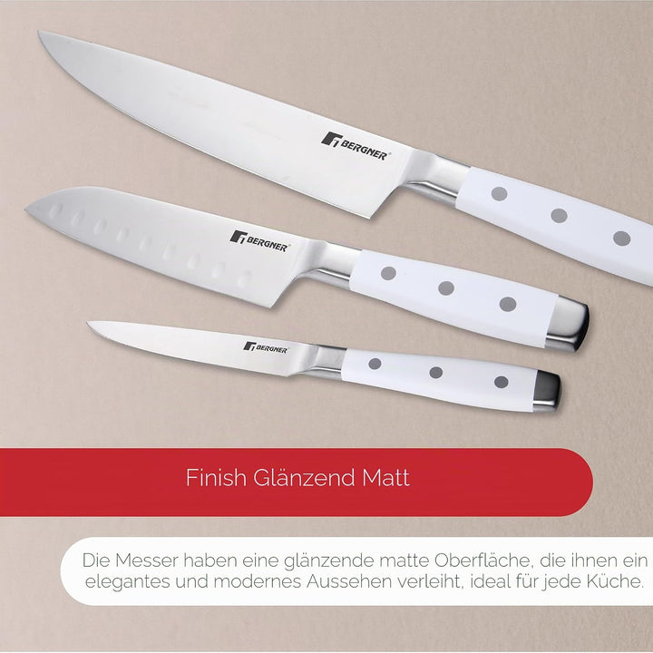 4ER SET MESSER AUS EDELSTAHL WEISS NATÜRLICH BG Weiss 4-tlg, Weiss 4-tlg