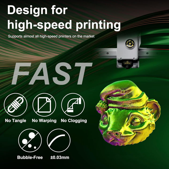 ERYONE Dreifarbiges Seiden PLA Filament 1.75mm,Seidiges Mehrfarbiges PLA-Filament für 3D-Drucker +/-
