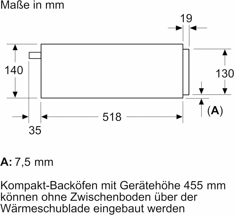 Neff N24HA11N1, N70, Wärmeschublade, 60 x 14 cm, Edelstahl, Grifflos, 140 mm hoch