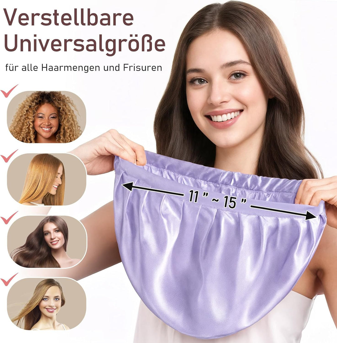 LitBear 22 Momme Seidenhaube zum Schlafen - Schlafmütze aus 100% Maulbeerseide, 100% Silk Bonnet mit