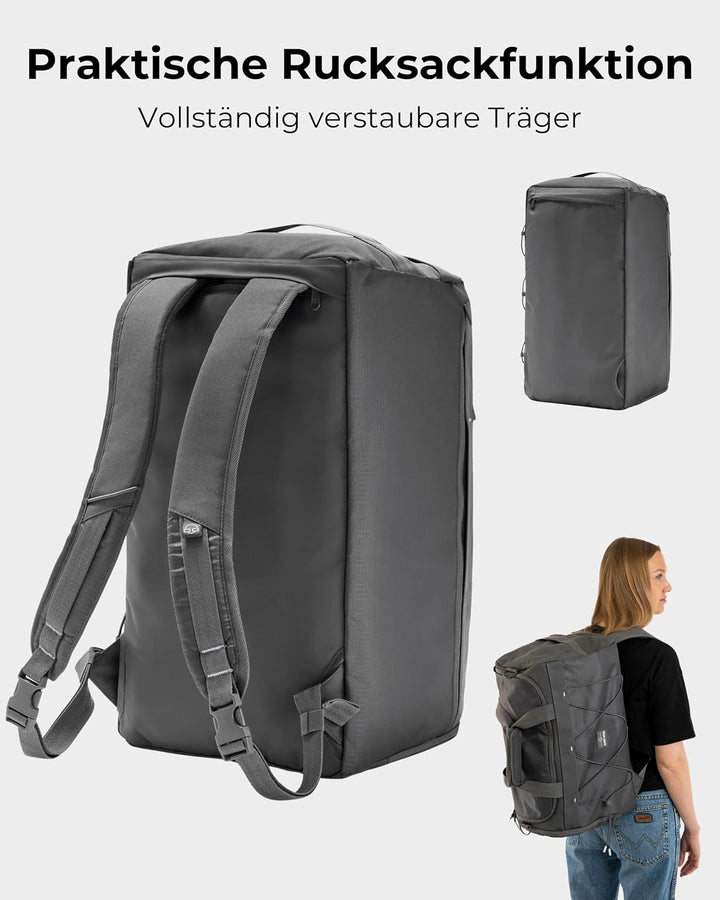 Johnny Urban Sporttasche Herren & Damen Grau - Shawn - 2 in 1 Tasche mit Rucksackfunktion für Reise