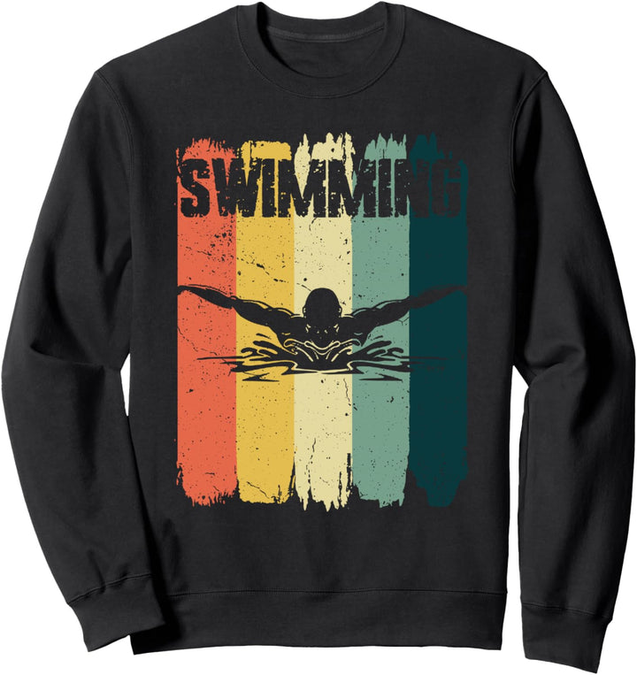 Schwimmen Sport Retro Vintage Schwimmer Sweatshirt