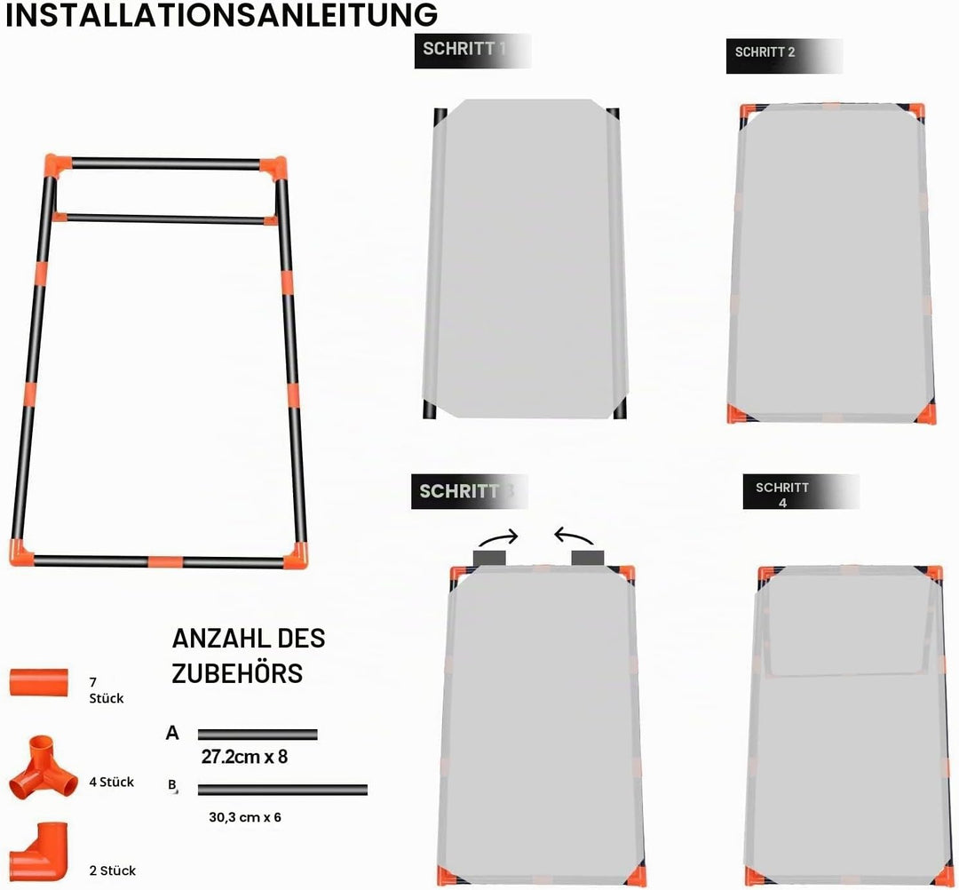 Tragbares Cornhole Game, Maislochwurf-Set mit PVC-Rahmen, 8 Sitzsäcke und Tragetasche für Hinterhof,