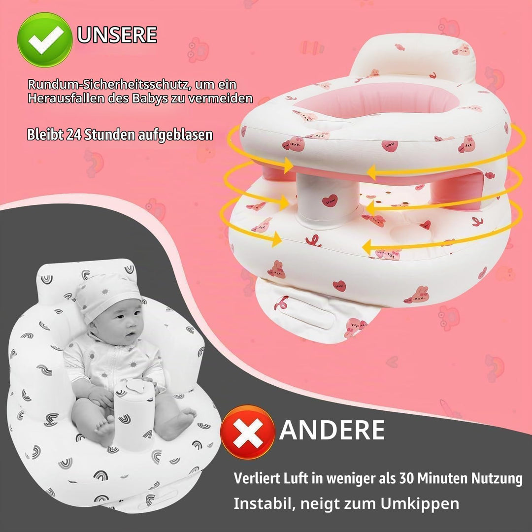 Aufblasbarer Sitz Baby für Babys ab 3-36 Monaten, Faltbarer Aufblasbarer Inflatable Baby Seat mit In