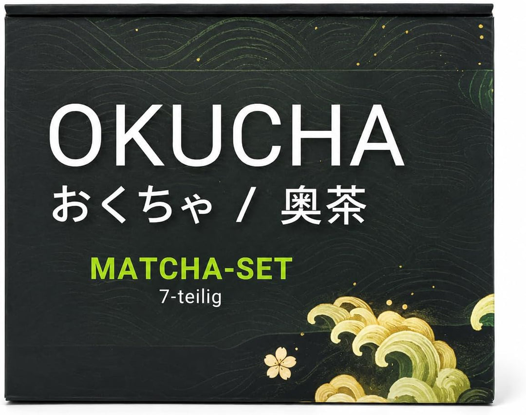 Matcha Set Handgedrehtes Macha Tea Set mit Bambus Matcha Besen, Keramik Matcha Schale, Löffel und Ha