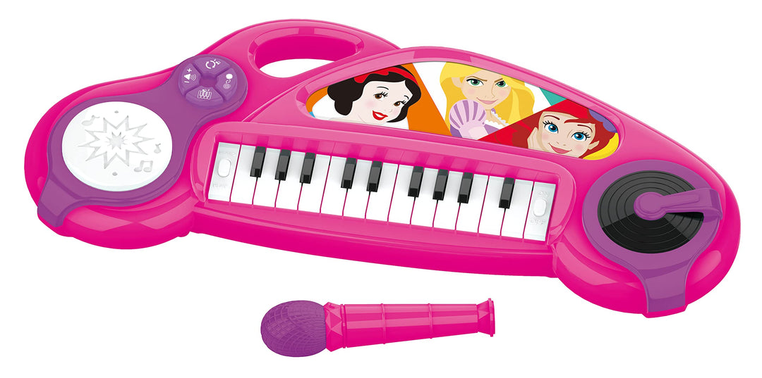 Lexibook, Disney Prinzessin, Elektronisches Klavier für Kinder mit Lichteffekten, Mikrofon, Schlagze
