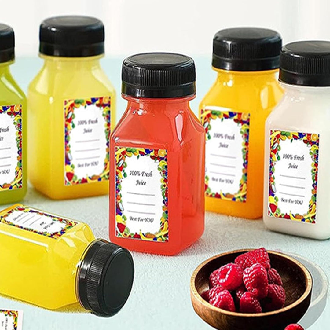 24 Stück 150ml Kunststoff Saftflaschen zum Befüllen, Leere Flaschen Kunststoff Wiederverwendbare Kle