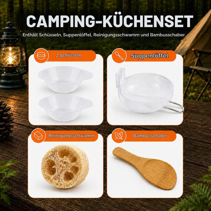 aiGear Camping Kochgeschirr Set/Outdoor Geschirr Set Aluminium | Camping Topf Kochtopf Tragbar, mit
