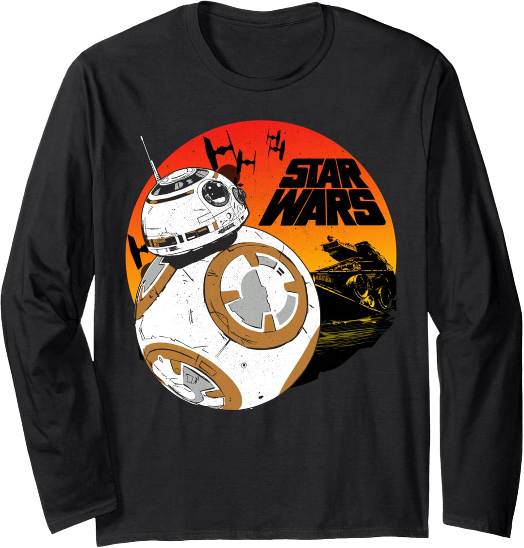 Star Wars The Last Jedi BB-8 Starfighter Sunset Poster Langarmshirt
